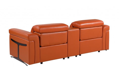 1126 DivanItalia Orange Modular Power Reclining Loveseat with Power HeadrestModel:  1126-CAMEL-3.2-HT