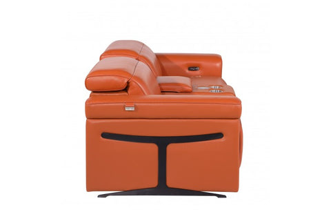 1126 DivanItalia Orange Modular Power Reclining Loveseat with Power HeadrestModel:  1126-CAMEL-3.2-HT