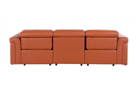 1126 DivanItalia Camel Top Grain Italian Leather Power Reclining Sofa with Dual Recliners and Power HeadrestsModel:  1126-CAMEL-3.2-S-HT
