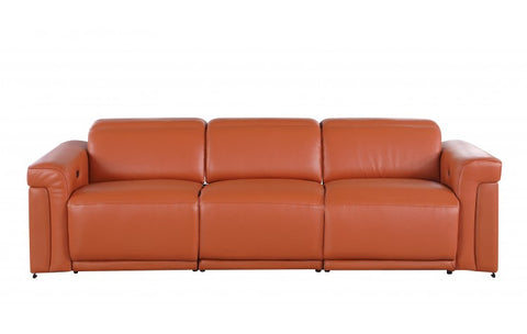1126 DivanItalia Orange Modular 3-Power Reclining Sofa with Power HeadrestModel:  1126-CAMEL-3.3-HT