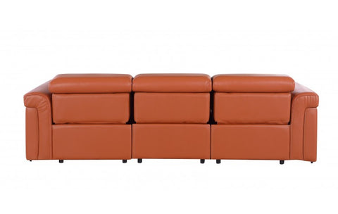 1126 DivanItalia Orange Modular 3-Power Reclining Sofa with Power HeadrestModel:  1126-CAMEL-3.3-HT