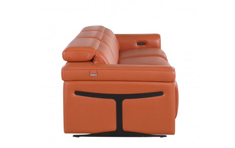 1126 DivanItalia Orange Modular 3-Power Reclining Sofa with Power HeadrestModel:  1126-CAMEL-3.3-HT