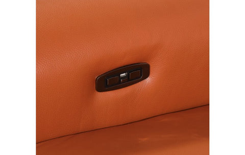 1126 DivanItalia Camel Top Grain Italian Leather Power Reclining Sofa with Dual Recliners and Power HeadrestsModel:  1126-CAMEL-3.2-S-HT