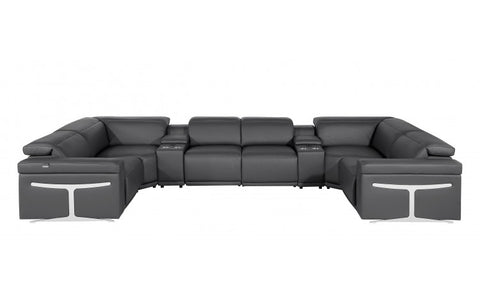 1126 DivanItalia Dark Gray 8-Piece Sectional with 2 Power Recliners and Power HeadrestsModel:  1126-DK_GREY-8PC-2PWR-U-SECTIONAL-GROUP