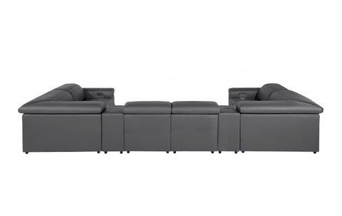 1126 DivanItalia Dark Gray 8-Piece Sectional with 2 Power Recliners and Power HeadrestsModel:  1126-DK_GREY-8PC-2PWR-U-SECTIONAL-GROUP