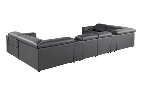 1126 DivanItalia Dark Gray 8-Piece Sectional with 2 Power Recliners and Power HeadrestsModel:  1126-DK_GREY-8PC-2PWR-U-SECTIONAL-GROUP