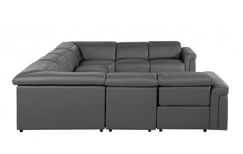 1126 DivanItalia Dark Gray 8-Piece Sectional with 4 Power Recliners and Power Headrests (No Consoles)Model:  1126-DK_GREY-8PC-4PWR-U-NC-SECT-GROUP