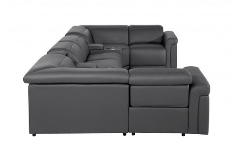 1126 DivanItalia Dark Gray 8-Piece Sectional with 4 Power Recliners and Power HeadrestsModel:  1126-DK_GREY-8PC-4PWR-U-SECTIONAL-GROUP