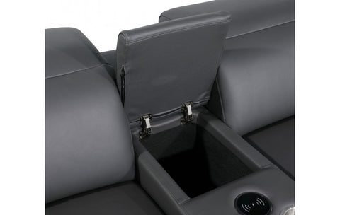 1126 DivanItalia Dark Gray Modular Power Reclining Loveseat with Power HeadrestModel:  1126-DK_GREY-3.2-HT