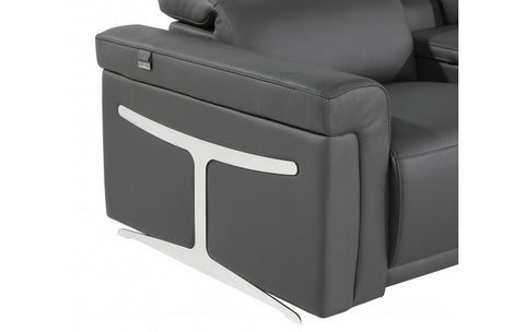 1126 DivanItalia Dark Gray 7-Piece Sectional with 4 Power Recliners and Power HeadrestsModel:  1126-DK_GRAY-4PWR-7PC