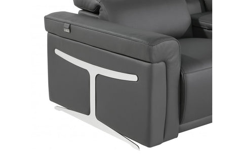 1126 DivanItalia Dark Gray 8-Piece Sectional with 4 Power Recliners and Power HeadrestsModel:  1126-DK_GREY-8PC-4PWR-U-SECTIONAL-GROUP