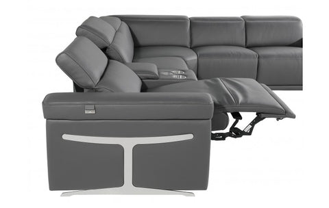 1126 DivanItalia Dark Gray 8-Piece Sectional with 4 Power Recliners and Power HeadrestsModel:  1126-DK_GREY-8PC-4PWR-U-SECTIONAL-GROUP