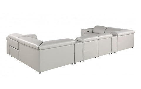 1126 DivanItalia Light Gray 8-Piece Sectional with 2 Power Recliners and Power HeadrestsModel:  1126-LT_GREY-8PC-2PWR-U-SECTIONAL-GROUP