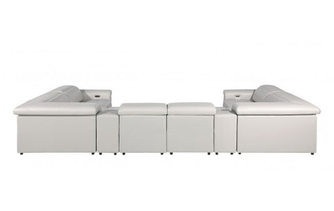 1126 DivanItalia Light Gray 8-Piece Sectional with 2 Power Recliners and Power HeadrestsModel:  1126-LT_GREY-8PC-2PWR-U-SECTIONAL-GROUP