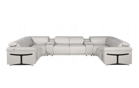 1126 DivanItalia Light Gray 8-Piece Sectional with 4 Power Recliners and Power HeadrestsModel:  1126-LT_GREY-8PC-4PWR-U-SECTIONAL-GROUP
