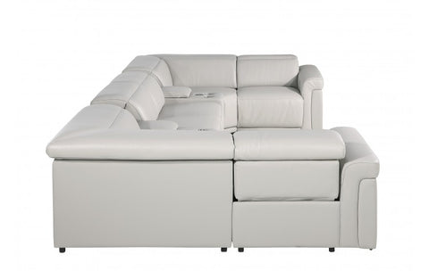 1126 DivanItalia Light Gray 8-Piece Sectional with 4 Power Recliners and Power HeadrestsModel:  1126-LT_GREY-8PC-4PWR-U-SECTIONAL-GROUP