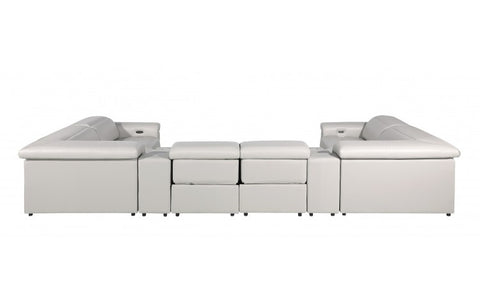 1126 DivanItalia Light Gray 8-Piece Sectional with 4 Power Recliners and Power HeadrestsModel:  1126-LT_GREY-8PC-4PWR-U-SECTIONAL-GROUP