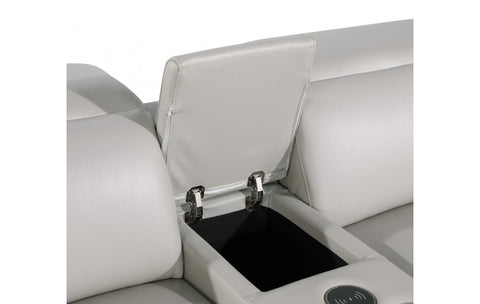 1126 DivanItalia Light Gray Modular Power Reclining Loveseat with Power HeadrestModel:  1126-LT_GREY-3.2-HT