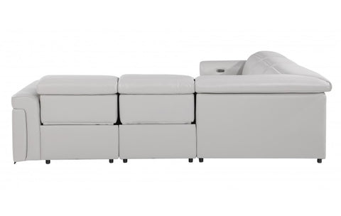 1126 DivanItalia Light Gray 5-Piece Sectional with 3 Power Recliners and Power HeadrestsModel:  1126-LT_GRAY-3PWR-5PC