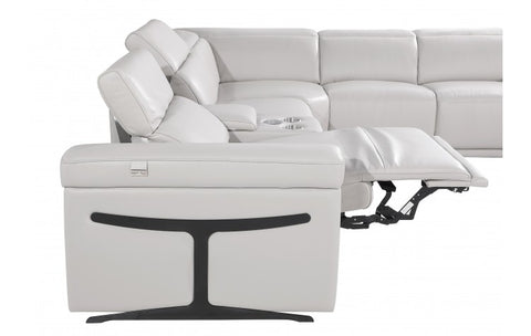1126 DivanItalia Light Gray 7-Piece Sectional with 3 Power Recliners and Power HeadrestsModel:  1126-LT_GRAY-3PWR-7PC