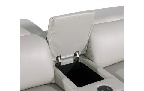 1126 DivanItalia Light Gray 8-Piece Sectional with 3 Power Recliners and Power HeadrestsModel:  1126-LT_GRAY-3PWR-8PC