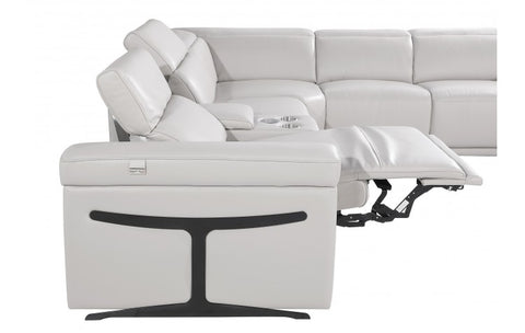 1126 DivanItalia Light Gray 12-Piece Sectional with 4 Power Recliners and Power HeadrestsModel:  1126-LT_GREY-12PC-4PWR-U-SECTIONAL-GROUP