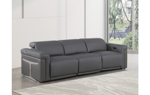 1126 DivanItalia Dark Gray Modular 3-Power Reclining Sofa with Power HeadrestModel:  1126-DK_GREY-3.3-HT