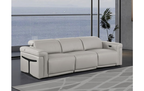 1126 DivanItalia Light Gray Modular 3-Power Reclining Sofa with Power HeadrestModel:  1126-LT_GREY-3.3-HT