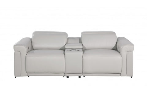 1126 DivanItalia Light Gray Modular Power Reclining Loveseat with Power HeadrestModel:  1126-LT_GREY-3.2-HT