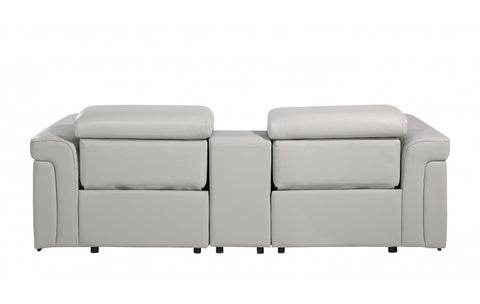 1126 DivanItalia Light Gray Modular Power Reclining Loveseat with Power HeadrestModel:  1126-LT_GREY-3.2-HT