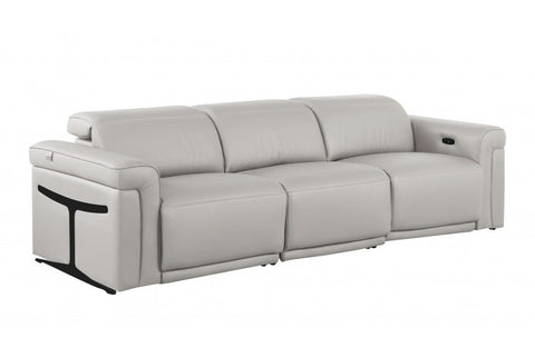 1126 DivanItalia Light Gray Modular 3-Power Reclining Sofa with Power HeadrestModel:  1126-LT_GREY-3.3-HT