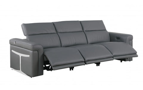 1126 DivanItalia Dark Gray Modular 3-Power Reclining Sofa with Power HeadrestModel:  1126-DK_GREY-3.3-HT