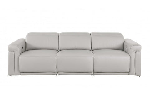 1126 DivanItalia Light Gray Modular 3-Power Reclining Sofa with Power HeadrestModel:  1126-LT_GREY-3.3-HT