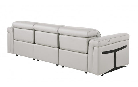 1126 DivanItalia Light Gray Modular 3-Power Reclining Sofa with Power HeadrestModel:  1126-LT_GREY-3.3-HT