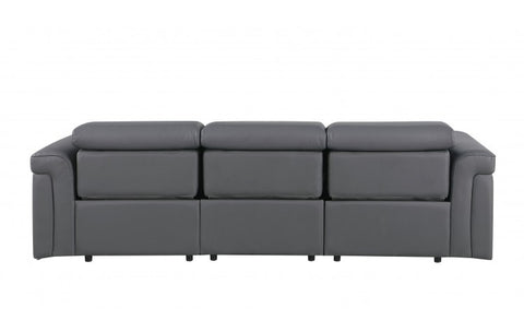 1126 DivanItalia Dark Gray Modular 3-Power Reclining Sofa with Power HeadrestModel:  1126-DK_GREY-3.3-HT