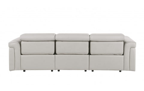 1126 DivanItalia Light Gray Modular 3-Power Reclining Sofa with Power HeadrestModel:  1126-LT_GREY-3.3-HT