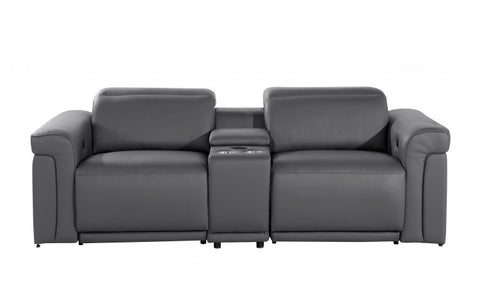1126 DivanItalia Dark Gray Modular Power Reclining Loveseat with Power HeadrestModel:  1126-DK_GREY-3.2-HT