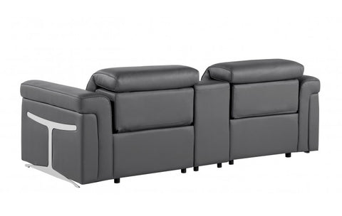 1126 DivanItalia Dark Gray Modular Power Reclining Loveseat with Power HeadrestModel:  1126-DK_GREY-3.2-HT