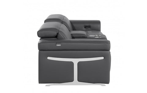 1126 DivanItalia Dark Gray Modular Power Reclining Loveseat with Power HeadrestModel:  1126-DK_GREY-3.2-HT