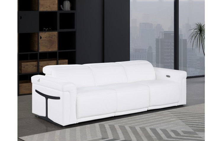 1126 DivanItalia White Modular 3-Power Reclining Sofa with Power HeadrestModel:  1126-WHITE-3.3-HT
