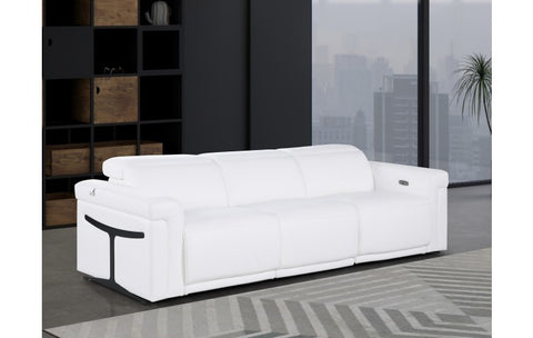 1126 DivanItalia White Modular 3-Power Reclining Sofa with Power HeadrestModel:  1126-WHITE-3.3-HT