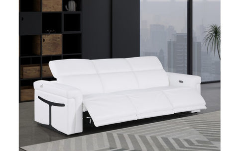 1126 DivanItalia White Modular 3-Power Reclining Sofa with Power HeadrestModel:  1126-WHITE-3.3-HT