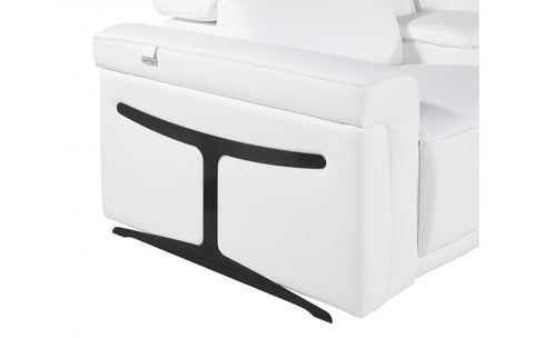 1126 DivanItalia White 5-Piece Power Reclining Sofa with Power Headrest in Top Grain Italian LeatherModel:  1126-WHITE-5.3-HT