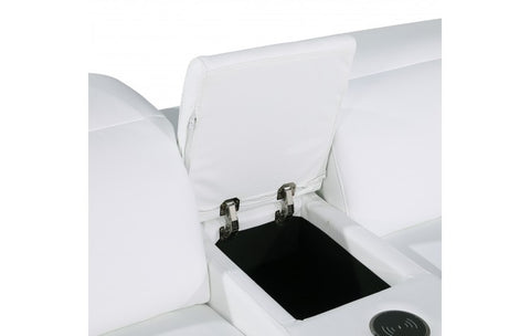 1126 DivanItalia White Modular Power Reclining Loveseat with Power HeadrestModel:  1126-WHITE-3.2-HT