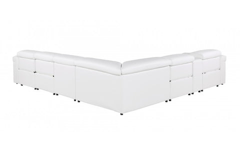 1126 DivanItalia White 7-Piece Sectional with 4 Power Recliners and Power HeadrestsModel:  1126-WHITE-4PWR-7PC