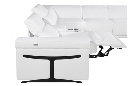 1126 DivanItalia White 7-Piece Sectional with 4 Power Recliners and Power HeadrestsModel:  1126-WHITE-4PWR-7PC
