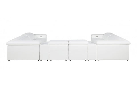 1126 DivanItalia White 8-Piece Sectional with 2 Power Recliners and Power HeadrestsModel:  1126-WHITE-8PC-2PWR-U-SECTIONAL-GROUP