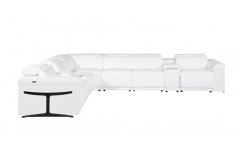 1126 DivanItalia White 8-Piece Sectional with 3 Power Recliners and Power HeadrestsModel:  1126-WHITE-3PWR-8PC