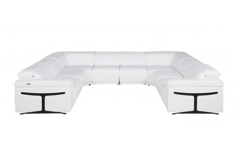 1126 DivanItalia White 8-Piece Sectional with 4 Power Recliners and Power Headrests (No Consoles)Model:  1126-WHITE-8PC-4PWR-U-NC-SECTIONAL-GROUP
