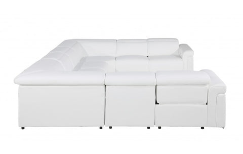1126 DivanItalia White 8-Piece Sectional with 4 Power Recliners and Power Headrests (No Consoles)Model:  1126-WHITE-8PC-4PWR-U-NC-SECTIONAL-GROUP